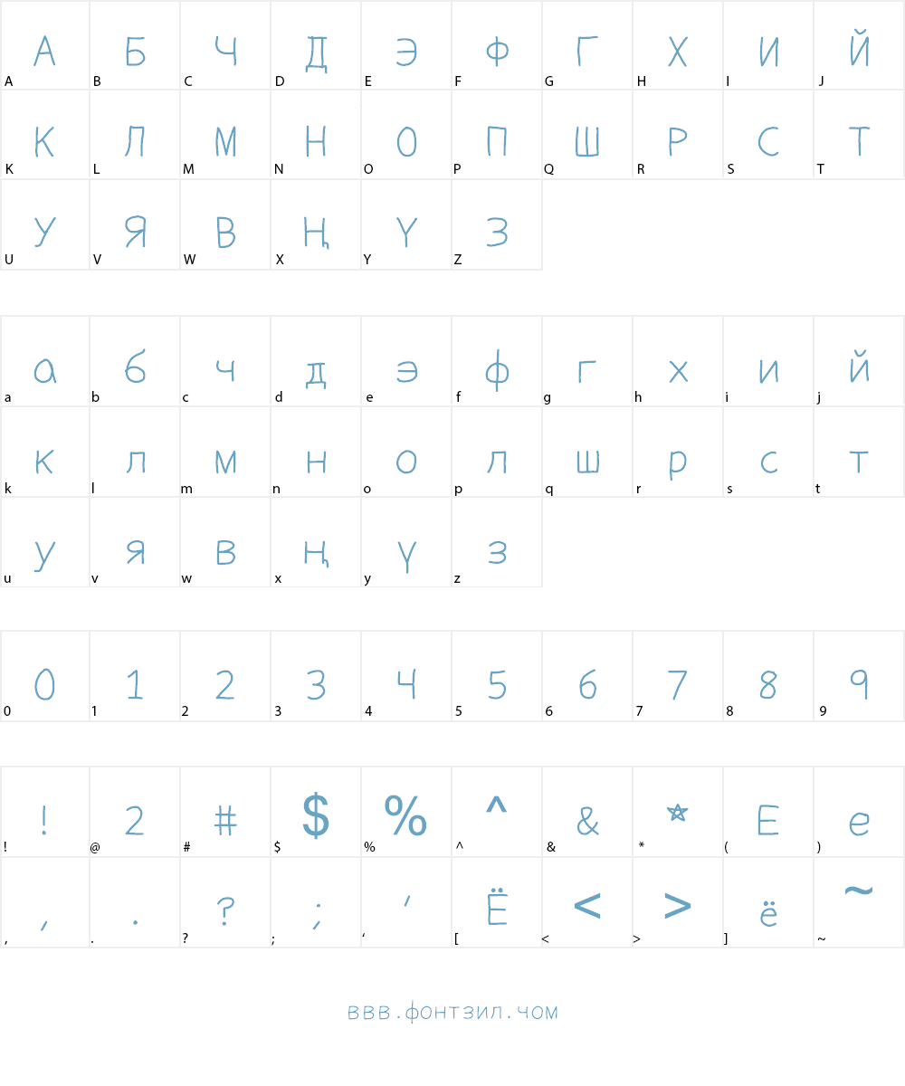 Philippine Cyrillic Font Character